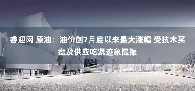 睿迎网 原油：油价创7月底以来最大涨幅 受技术买盘及供应吃紧迹象提振